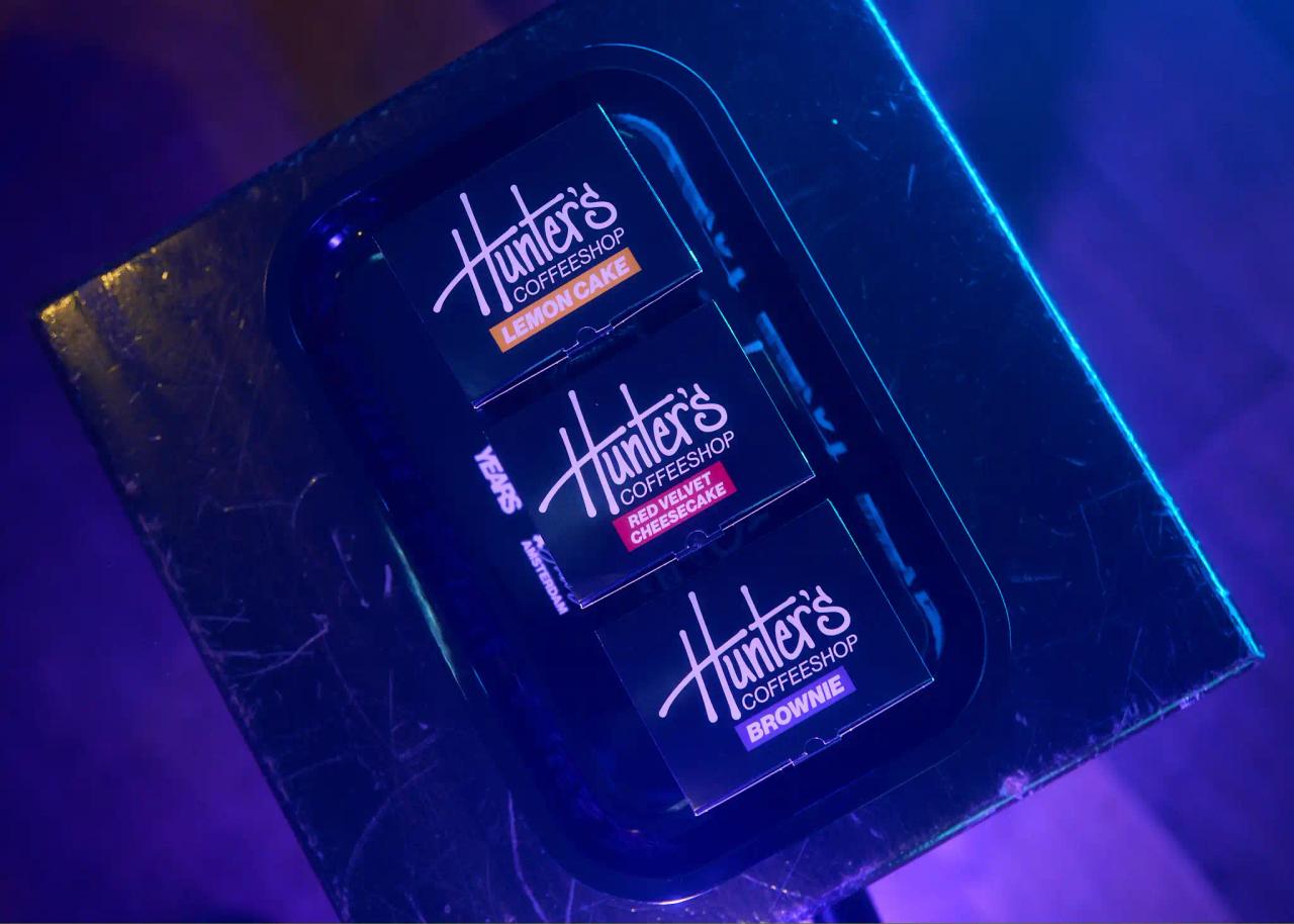 Hunter's branded edible packaging and product detail