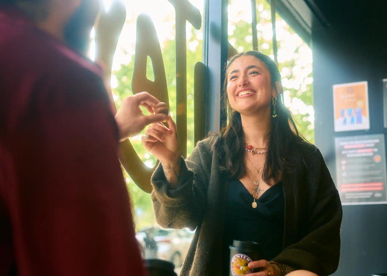 Hunter's staff member interacting with a customer