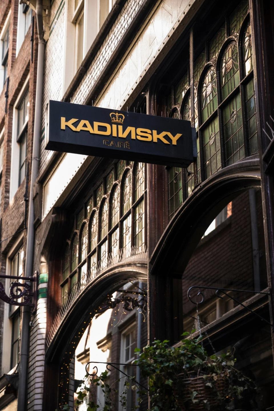 Kadinsky Café exterior sign in central Amsterdam