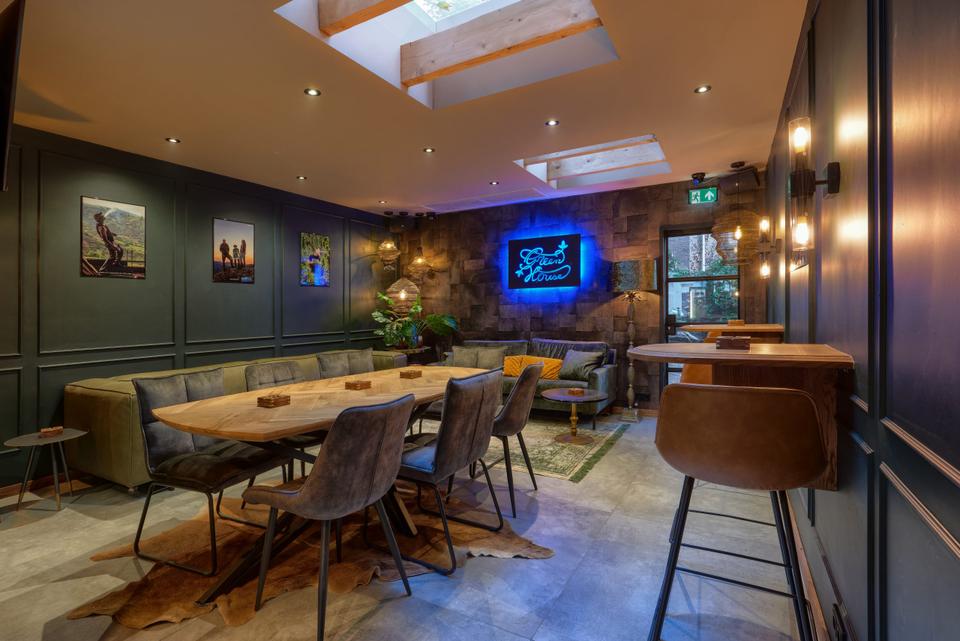 Interior seating at Green House Pijp
